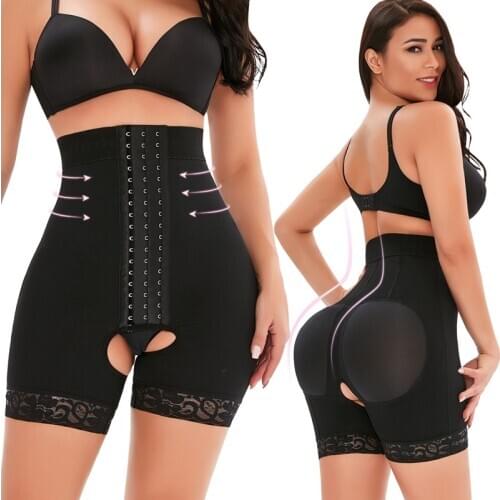 3 Row Hook Body Shaper Shapewear Butt Lifter Women Open Crotch Panties High Waist Trainer Tummy Control Compression Underwear