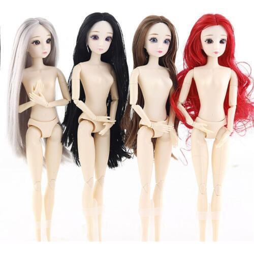 30CM Bjd Doll Beautiful Princess Doll Baby Dolls Accessories 3D Eyes 20 Joints Moveable Nude Body DIY Hair Doll Girls Toys