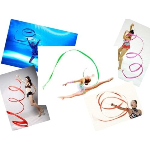 J60B Rhythmic Gymnastics Ribbon Dance Bands Streamer 10 pcs 2 Metres Ribbons for Children Artistic Dancing