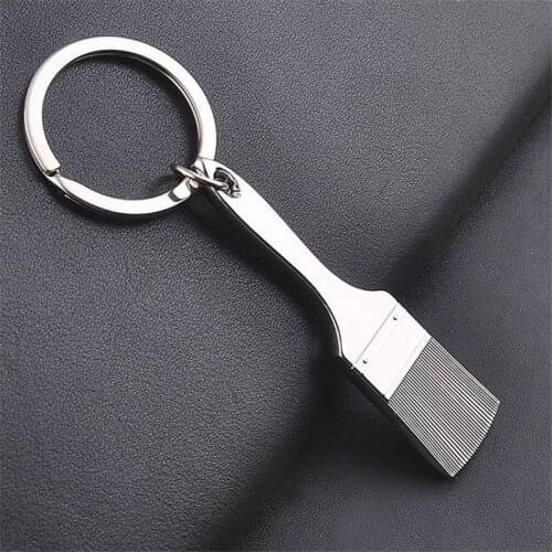 Metal Brush Tool Keychain Fashion Zinc Alloy Key Ring Man Car Key Chains Keyring Factory Wholesale Retails S007