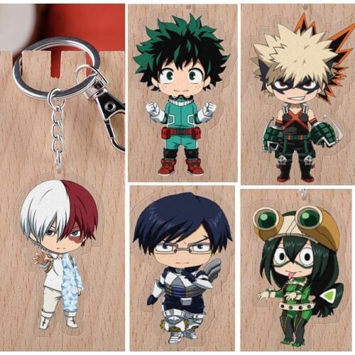 My Hero Academia Japanese anime figure bakugo katsuki OCHACO URARAKA Todoroki Shoto Acrylic mobile phone charms/keychain/strap