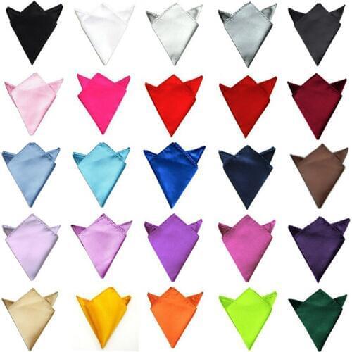 Mens Solid Color Satin Wedding Party High Quality Classic Hanky Pocket Square Handkerchief BWTYY0505