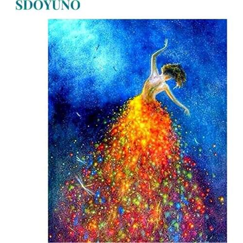 SDOYUNO 60x75cm Painitng On Canvas DIY Digital Frameless Figure Oil Painting By Numbers For Adults Dancer Home Handpaint Decor