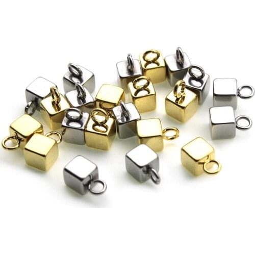 20pcs 4x7mm Stainless Steel Square Charms handmade Craft Bracelet Pendant for Jewelry Making,DIY for Necklace Earrings Findings