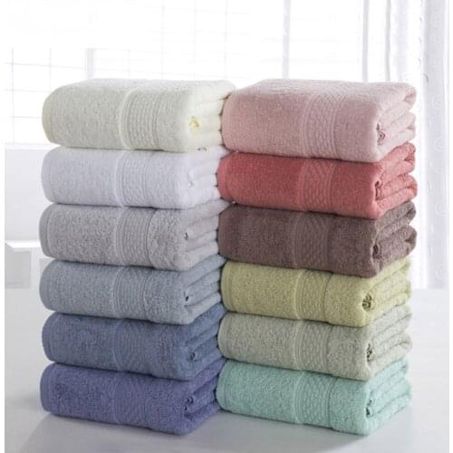 100% Cotton Solid Bath Towel Beach Towel For Adults Fast Drying Soft 17 Colors Thick High Absorbent Antibacterial