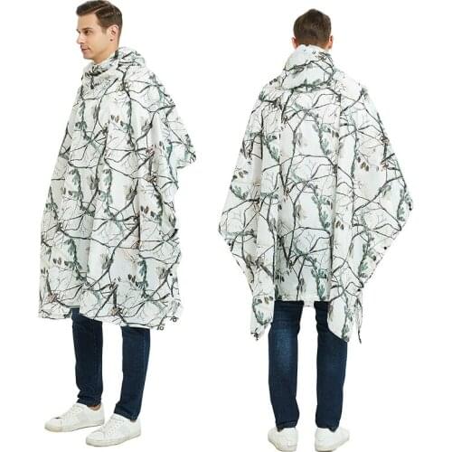 Jiyan Outdoor Hiking Pressure Poncho Snow Photography Observation Suit Camouflage Raincoat Camping Gear Equipment Survival Tool