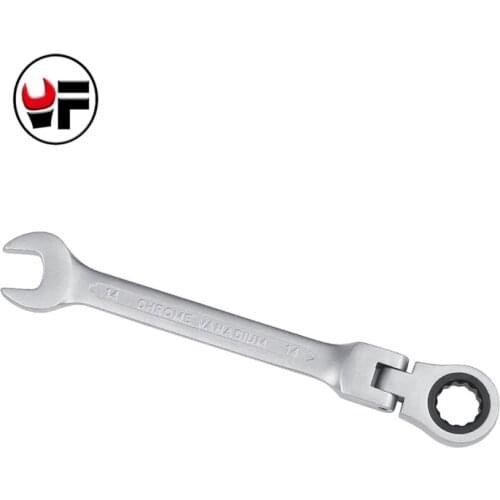 YOFE 14mm Metal Flexible Head Ratchet Wrench Open End and Ring Combination Quick Universal Spanner Hand Tool For Bike Or Car