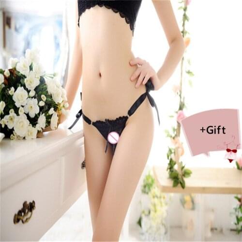 Sexy Fashion Lace G-String Hollow Solid Private Underwear Thong Panties embroidered Allure Erotic For Women Body Panties