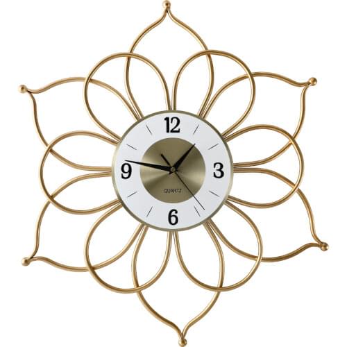 Nordic Large Wall Clock Gold Silent Metal Clock Mechanism Creative Luxury Wall Watches Home Decor Living Room Saat Gift FZ323