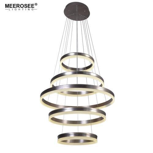 Modern LED Pendant Lights For Foryer Living Room 5 Circle Rings Pendant Lamp Creative LED Lustre Hanging Home Luminaire Suspendu