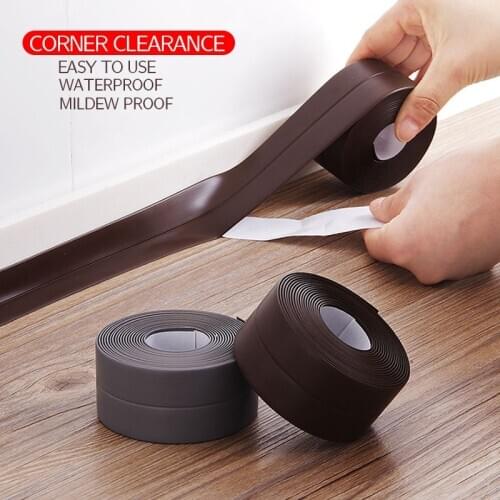 Mildew Resistant Waterproof Border Home Bathroom Bathtub Kitchen PVC Wall Stickers Art Sealing Strip Sealant Tape 3.2mx3.8cm