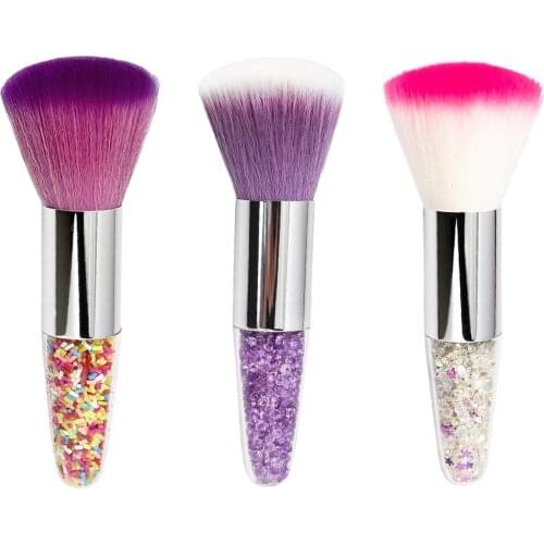 Mix-color Soft Nail Brush UV Powder Dust Remover Manicure Nail Art Tools Soft Nail Art Dust Remover Brush Long Handle