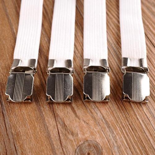 4pcs/Set Bed Sheet Grippers Useful Multipurpose Fasteners Elastic Holder Clip Grippers Iron Clamp Nylon Elastic String Clips
