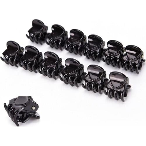 12 Pcs Mini Hair Pins Claws Headband Black Plastic Headwear Hairpins For Hair Women Hairclips Girls Lady