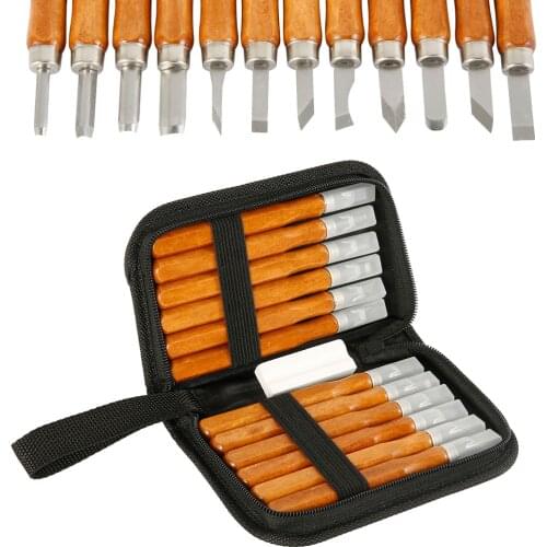 12pcs DIY Woodcut Knife Sculpture Wood Carving Tools Woodworking hand carving knife set Pottery Ceramic Clay