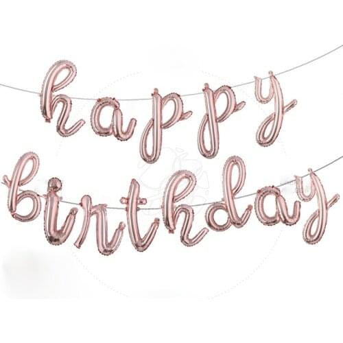 18-inch Aluminum Film Balloon Happy Birthday Letter Set Birthday Party Supplies Decoration Birthday Golden Balloons Dress Up