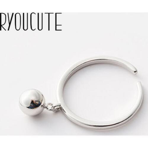 2019 Fashion Vintage Silver Color Beads Ball Rings for Women Jewelry Adjustable Size Finger Engagement Antique Ring