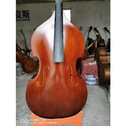3/4 double bass varnished with ebony fretboard and accessories