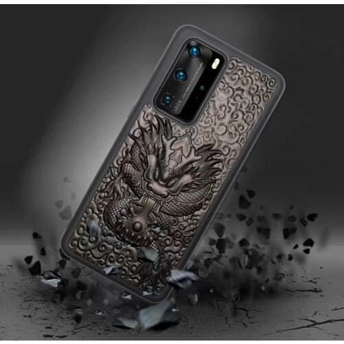 3D Carved Rosewood Case for Huawei P30 P40 Pro Cases Luxury Silicone TPU Back Fundas For Huawei P30 P40 Lite Nova 7 Cover Coques