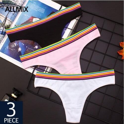 ALLMIX 3Pcs/lot Sexy Women Cotton Panties Set Underwear Seamless Sport Thongs G-String Low Waist Female Tanga Soft Lady Lingerie