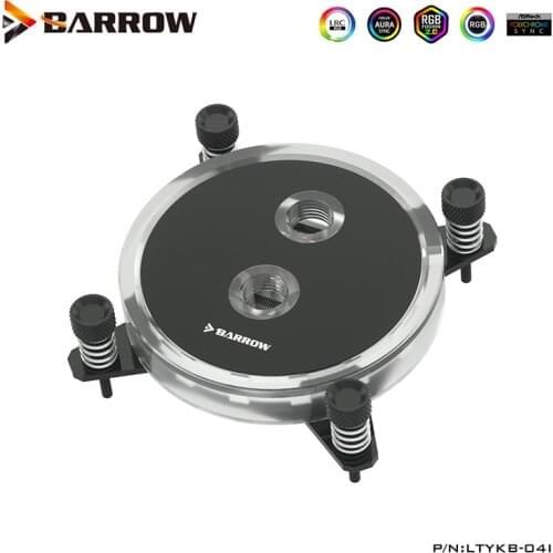 Barrow CPU Water Block Compatible INTEL SOCKET LGA1200,1150 1151 1155 1156 Processor Cooler,White,Black,G1/4" 5V,LTYKB-04N-V2