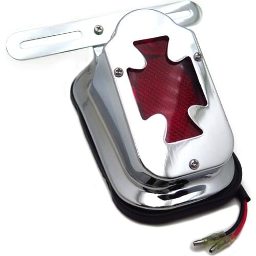Free shipping motorcycle parts Maltese Cross Tail Light Metal Tail Light Iron Cross Brake Light For Harley Davidson chromed
