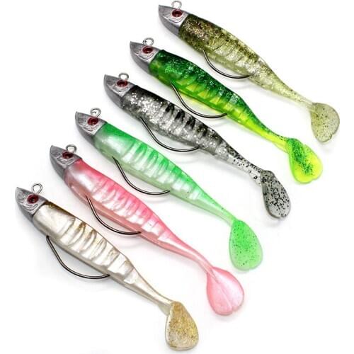BESTMOVE Fishing Lure Isca Artificial Silicone Bait Soft Lure 3pcs/Set Lead Head Jig Wobblers Fishing Gear