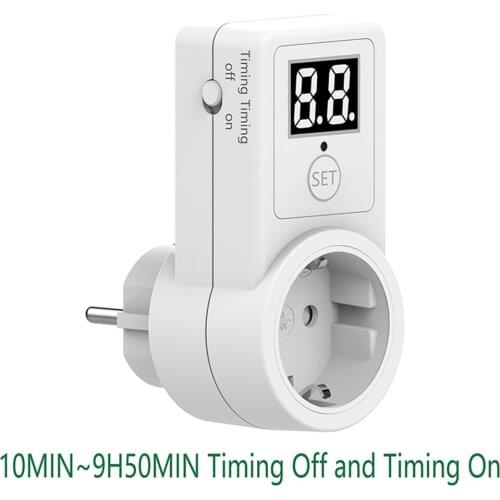 EU Plug Digital Countdown Timer Smart Control Plug-In Switch Socket Auto Power Off Electronic Device Intelligent Timing Tools