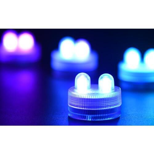 CR2032 Battery Operated Super Bright Dual LED White Submersible LED Tea Light for Wedding Centerpieces Decoration