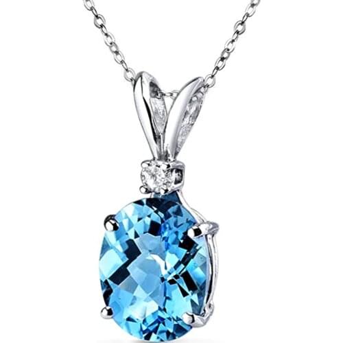 Huitan Bright Sky Blue Cubic Zirconia Bridal Wedding Necklace Simple Stylish Accessories Anniversary Party Women Neck Jewelry