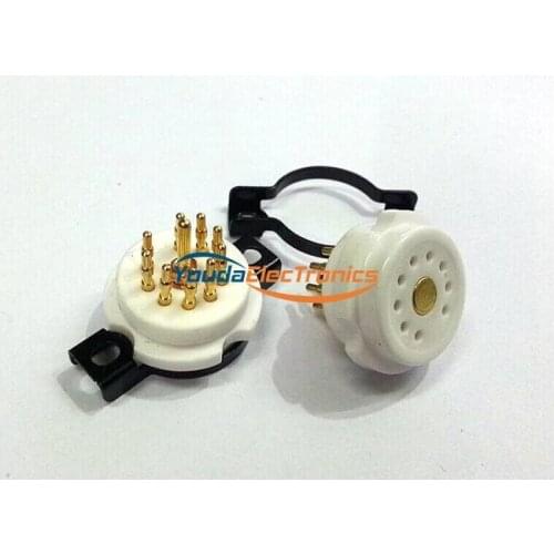 2pcs EIZZ 9pin Ceramic Vacuum Tube Socket for 6DJ8 EL84 6922 6BM8 6BQ5 EL84