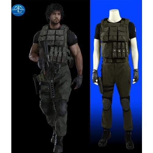 Resident Carlos Oliveira Cosplay Costume Full Suit For Men Adult Halloween Carnival Costume Made