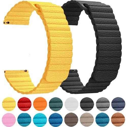 Loop Leather Strap for Samsung Galaxy Watch 3 41mm 45mm 4 Band Active 2 40mm 44mm Magnetic Bracelet Sport S3 20mm 22mm Wristband