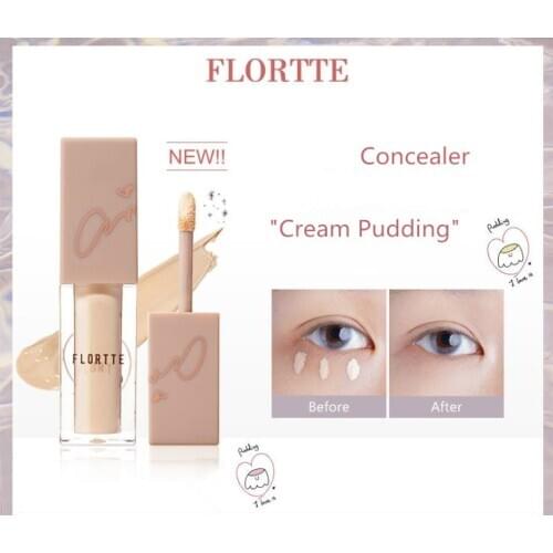FLORTTE Cream Pudding Cove Concealer Cream Oil Control Lasting Moisturizing 6.5G