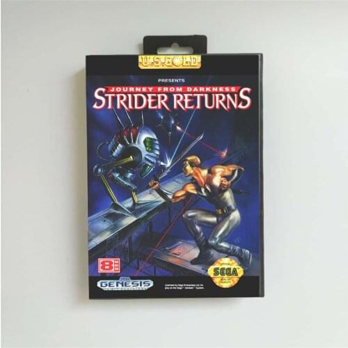 Strider Returns - USA Cover With Retail Box 16 Bit MD Game Card for Sega Megadrive Genesis Video Game Console