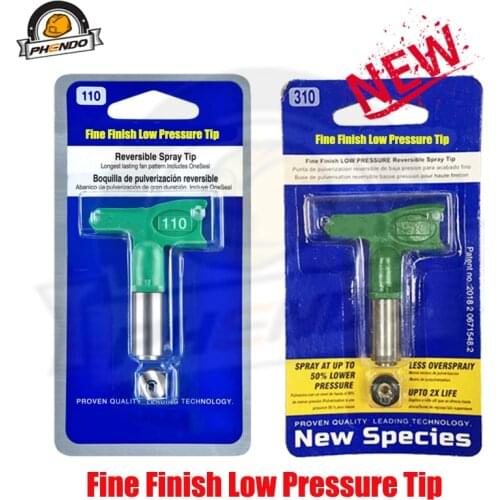 PHENDO Airless Fine Finish Low Pressure Tip FRAC Tips 1/2/3Series 108/210 GFFLP Airless Nozzle for GRAC0 7/8N Guard Thread Size