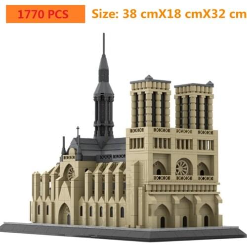New MOC City Street View Series DIY World Famous Architecture Notre-Dame De Parised 3D Model Building Blocks Toys For Kids Gifts