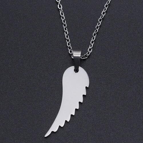 Angel Wing Stainless Steel Charm Necklace for Women Wholesale Dropshipping Dainty Steel Necklaces Accept OEM Order