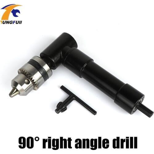 90 Degree Right Angle Keyless Chuck Impact Drill Adapter Electric Power Cordless Drill Attachment Angle Adaptor 8mm Hex Shank