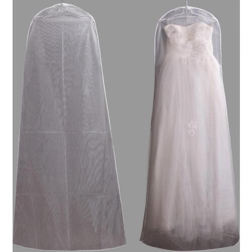 Transparent Double-sides Mesh Womens Garment Storage Bag Protector Covers Dustproof Case for Wedding Dress Robe Clothes B007