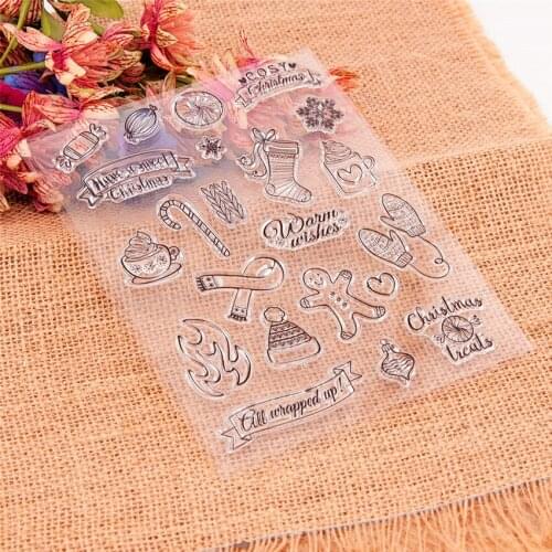 12.5*16CM Gingerbread Man Transparent Clear Stamps / Silicone Seals Roller Stamp for DIY scrapbooking photo album/Card Making