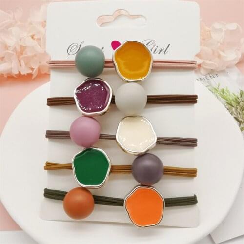 Korea Women Hair Ropes Big Acrylic Round Ball Elastic Rubber Bands for Girl Fashion Hair Accessories Vinchas Para El Cabello