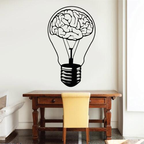 Light Bulb Wall Stickers Company Office Home Decor Creative Brain Gear Pattern Vinyl Living Room Interior Art Wall Decals Y994