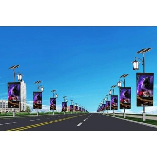 Outdoor P8 Street Light Digital Signage Board Mounted LED Banner WIFI 4G Road Advertising Pole Lamp Post LED Screen Display