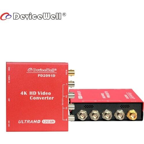 DeviceWell PD2091D New 12G SDI DeMUX 4K HD Video Converter Transmission 70M Optic Fiber