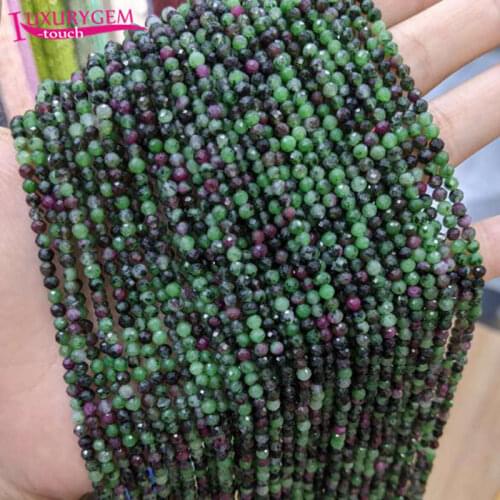 High Quality 3mm Natural Rubys Zoisite Stone Faceted Round Shape Loose Spacer Small Beads DIY Gems Jewelry Accessory 38cm b167