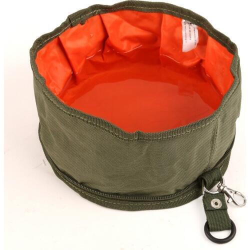 Top quality oxford cloth folded travel dog bowl feeder portable pets water bowl and food container pet collapsible cat bowl