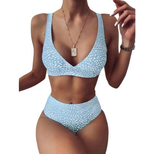 5 Colors Newest Arrival Women Vintage Bathing Suits Ladies Sexy Polka Dot Print Triangle Bra + Panties Summer Beach Swimsuits