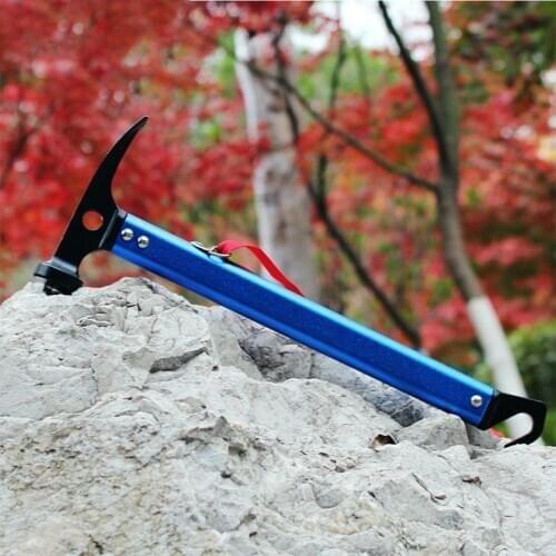 Portable Aluminium Alloy 2 In 1 Hammer Tent Peg Hammer Stake Puller Tent Building Tool Camping Accessories Hiking/Travel