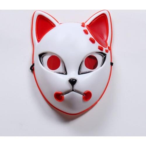 2021 Anime Demon Slayer LED Mask Cosplay Props Sabito Kamado Tanjirou Makomo Kawaii Halloween Party Light Masks For Adult